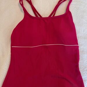 Land’s End Raspberry Swim Top Size 12